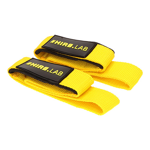 HIRO.LAB Cotton Strap - Rubber Logo New - Yellow - Diržai svoriams kelti
