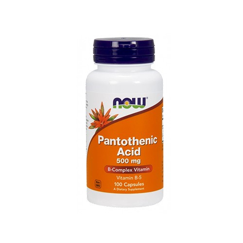 NOW Pantothenic Acid 500mg - 100vcaps. - Pantoteno rūgštis