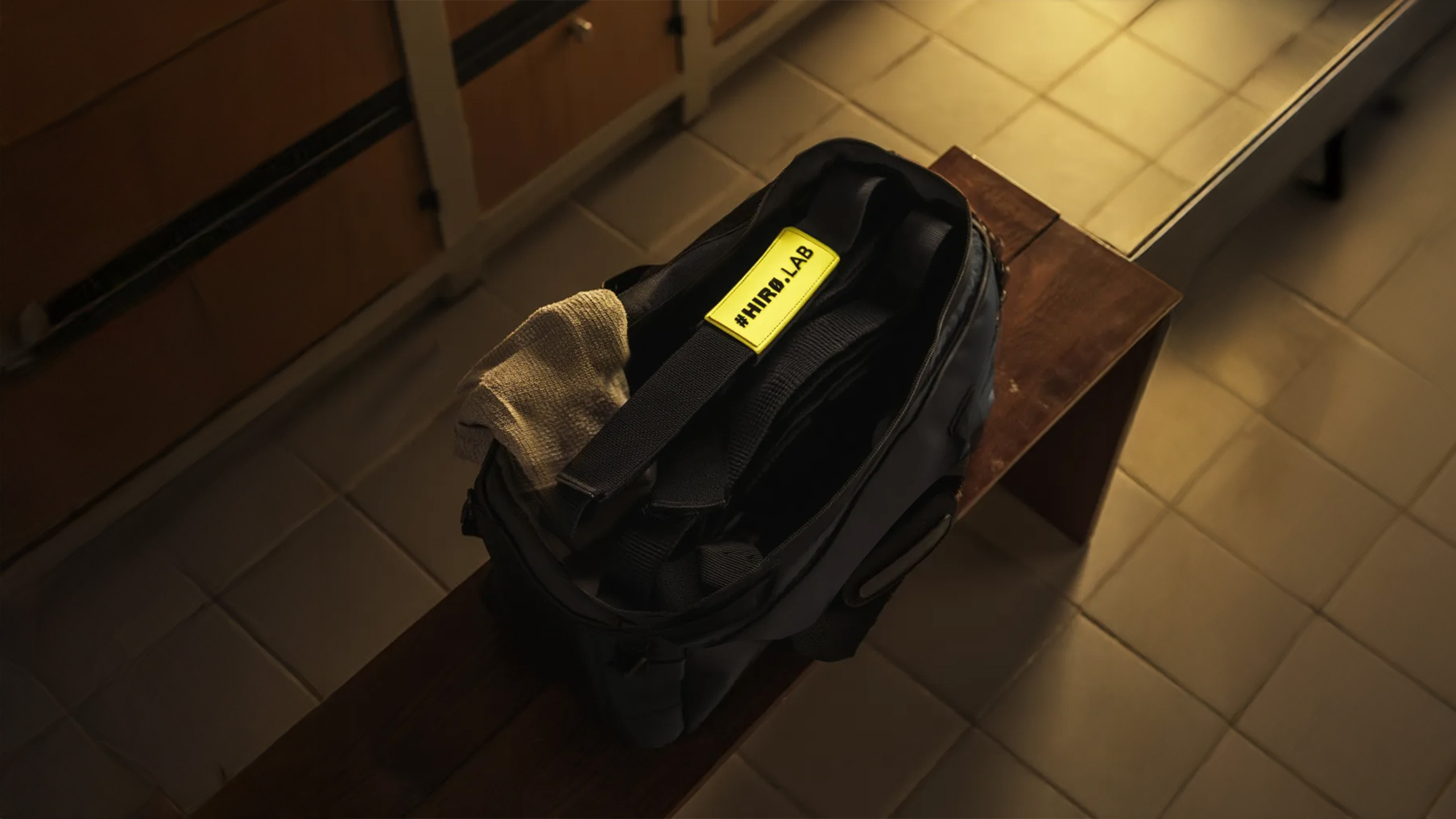 HIRO.LAB Cotton Strap - Rubber Logo New - Black - Diržai svoriams kelti