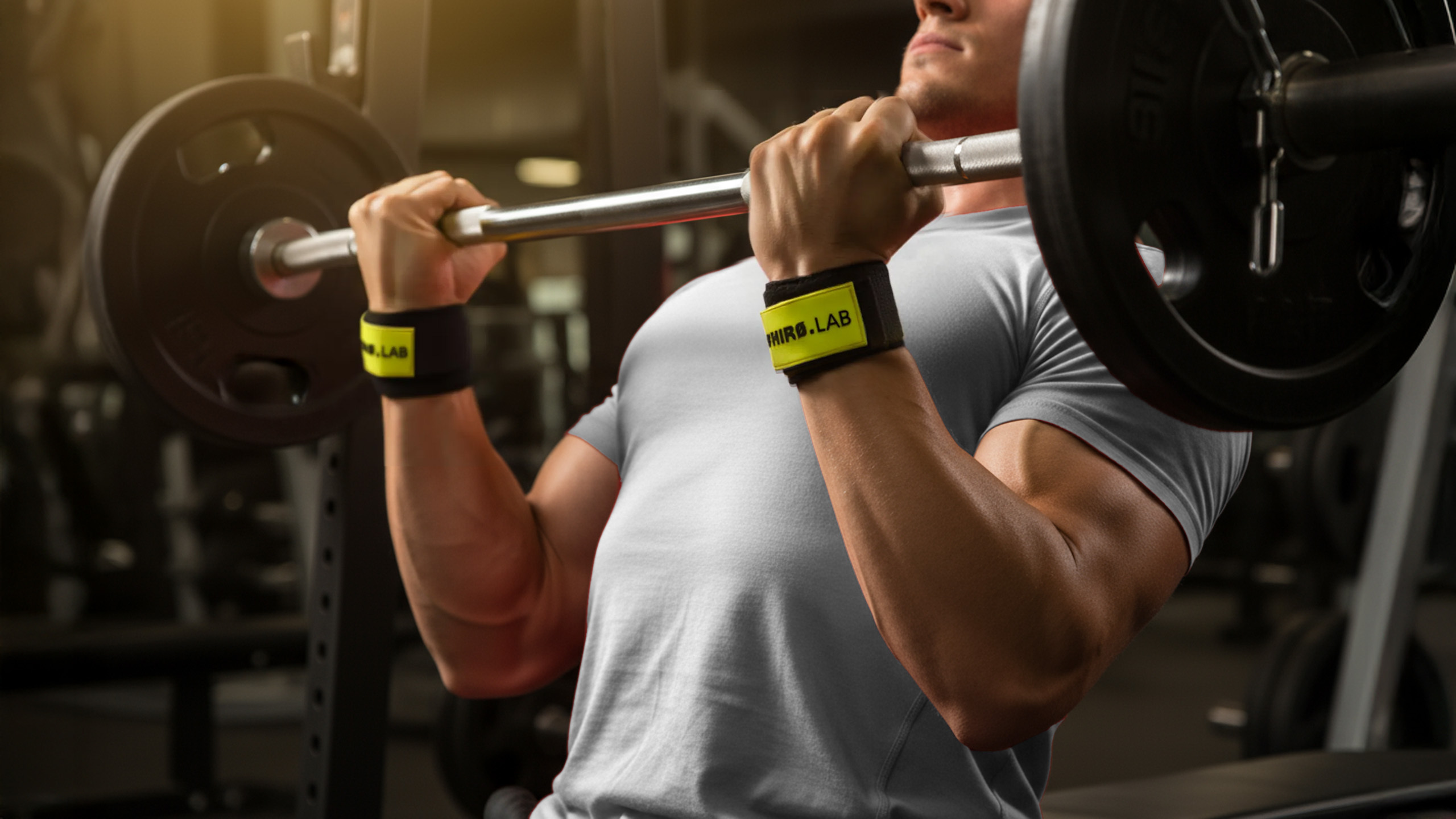 HIRO.LAB Cotton Strap - Rubber Logo New - Black - Diržai svoriams kelti