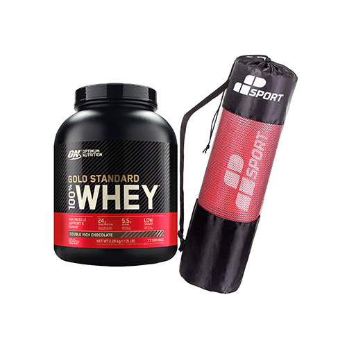Zestaw OPTIMUM NUTRITION Whey Gold Standard - 2260g + MP SPORT - Treniravimo kilimėlis DOVANA
