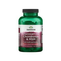 SWANSON Glucosamine Chondroitin & MSM 500/400/200 - 120tabs - Gliukozaminas Chondroitinas MSM